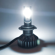 Комплект Умалени Мини LED Диодни Крушки H4 12V 50W 12000lm Mono LED +300% За Фарове Canbus без грешки къси/дълги