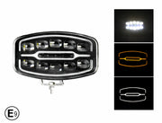 Качествен LED ЛЕД 55W диоден фар халоген лампа 12V - 24V с DRL светлина бяло-жълто за АТВ джип камион трактор