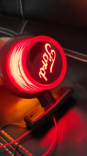 Комплект от 2 броя LED ЛЕД страничен габарит рогче 12 -24V оранжево - червено “old school” Неон Ефект с лого FD