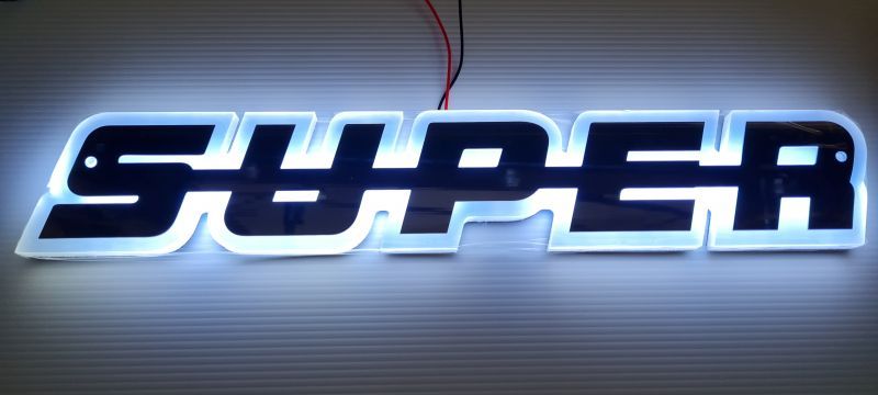 Светодиоден LED Надпис табела SUPER 24V бяла светлина 40 x 7cm