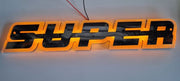 Светодиоден LED Надпис табела SUPER 24V оранжева светлина 40 x 7cm