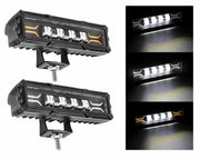 17cm 7Д Диоден Прожектор Led Bar Лед Бар Халоген Бяла Светлина + Габарит бяло - жълто 12V - 24V За АТВ SUF Джип 4х Offroad Камион