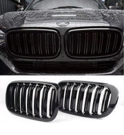Двойни Бъбреци Решетки За BMW X5 X6 F15 F85 F16 F86 2014+ Черен Гланц Лак