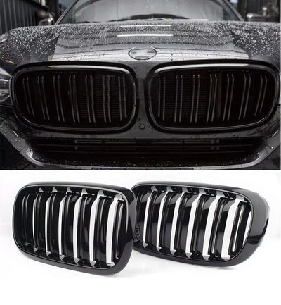 Двойни Бъбреци Решетки За BMW X5 X6 F15 F85 F16 F86 2014+ Черен Гланц Лак