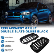 Двойни Бъбреци Решетки За BMW X5 X6 F15 F85 F16 F86 2014+ Черен Гланц Лак