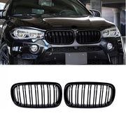 Двойни Бъбреци Решетки За BMW X5 X6 F15 F85 F16 F86 2014+ Черен Гланц Лак