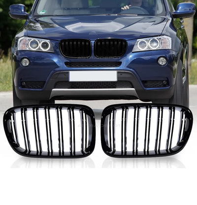Двойни Бъбреци Решетки За BMW X3 F25 Pre-Facelift Преди Фейслифт 2010г.-2014г. Черен Гланц Лак