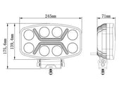 LED мощен диоден фар халоген лампа 12V-24V 90W бяло-жълто за АТВ джип камион трактор земеделски и селскостопански машини и др.