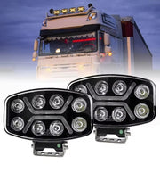 LED мощен диоден фар халоген лампа 12V-24V 90W бяло-жълто за АТВ джип камион трактор земеделски и селскостопански машини и др.