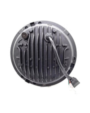 Универсален 7 инча 18см ЛЕД LED фар лампа халоген 12V-24V къси/дълги с DRL дневни светлини мигач бяло-жълто 6500lm за АТВ джип мотоциклет камион трактор и др.