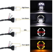 Универсален 7 инча 18см ЛЕД LED фар лампа халоген 12V-24V къси/дълги с DRL дневни светлини мигач бяло-жълто 6500lm за АТВ джип мотоциклет камион трактор и др.
