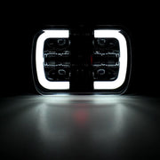 Универсалeн 5x7 инча ЛЕД LED фар лампа халоген 12V-24V къси/дълги с DRL дневни светлини мигач бяло-жълто 4800lm за АТВ джип камион трактор и др.