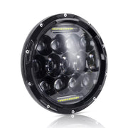 Универсален 7 инча 18см ЛЕД LED фар лампа халоген 12V-24V къси/дълги с DRL дневни светлини бяло 4000lm за АТВ джип мотоциклет камион трактор и др.