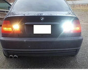 Комплект от 2бр. LED Лед Крушки, 33 SMD, С Лупа, BAU15S 1156 (P21W), 12V, Бяла, Светлина Разминати пинове (150°)