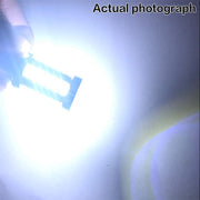 Комплект от 2бр. LED Лед Крушки, 33 SMD, С Лупа, BAU15S 1156 (P21W), 12V, Бяла, Светлина Разминати пинове (150°)