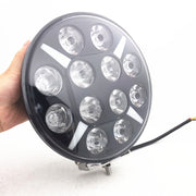LED Диоден Халоген Dark knight Фар с DRL бяло - жълто оранжев габарит Ø 218мм 12V - 24V E-mark E9 за Джип Камион Трактор Багер Земеделски Машини и др.