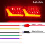 Комплект Ляв + Десен Диодни LED Лед Стопове 12V-24V с Динамичен Мигач Неон Neon Ефект 32x13cm За Бус Камион Тир Ремарке Караванa