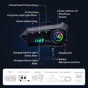 Комплект от 2бр. Безжична Bluetooth слушалка за моторна каска с двупосочен интерком и интелигентно шумопотискане