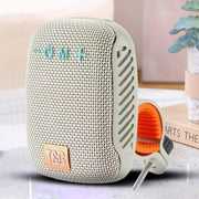 Преносима портативна Bluetooth тонколона колонка с радио слот за карта памет AUX USB и стойка за велосипед мотоциклет ел. тротинетка сива