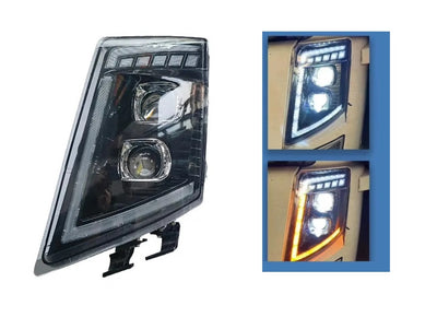 Ляв LED диоден преден фар с DRL дневна светлина къси-дълги мигач за камион Volvo FH13 FH16 FM460 FH500 24V OEM: 21035631/21323100