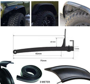 Гумен Разширител за Раздувки Вежди за калници за offroad офроуд джип SUV микробус автомобил 4.5cm x 3m черен
