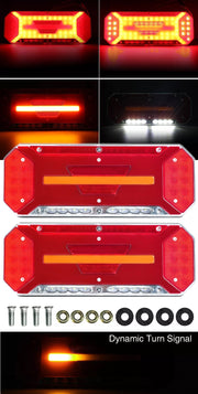 Комплект Диодни Лед LED Стопове 5 функции с Динамичен Бягащ Мигач 12 - 24V 346mm x 130mm