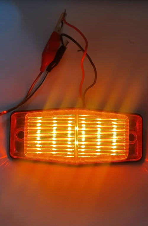 LED Лед Диодна лампа с оранжева аварийна блиц светлина мигаща 12V - 24V за Пътна помощ Селскостопански Машини платформа и Др.
