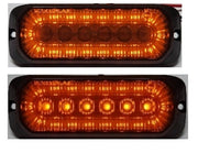 24LED Лед Диоден 12-24V оранжев Габарит Маркер Токос с два режима на светене с черно стъкло за камион бус ван каравана платформа кемпер