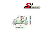 Висококачествено Покривало Kegel серия Mobile Garage размер S1 за хечбек 250-270см x 134-143см, сиво