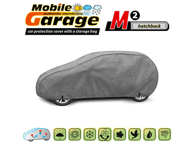 Висококачествено Покривало Kegel серия Mobile Garage размер M1 за хечбек 380-405см x 126-136см, сиво