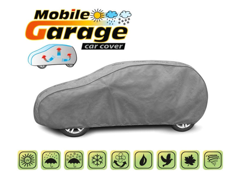 Висококачествено Покривало Kegel серия Mobile Garage размер L1 за хечбек/комби 405-430см x 126-136см, сиво