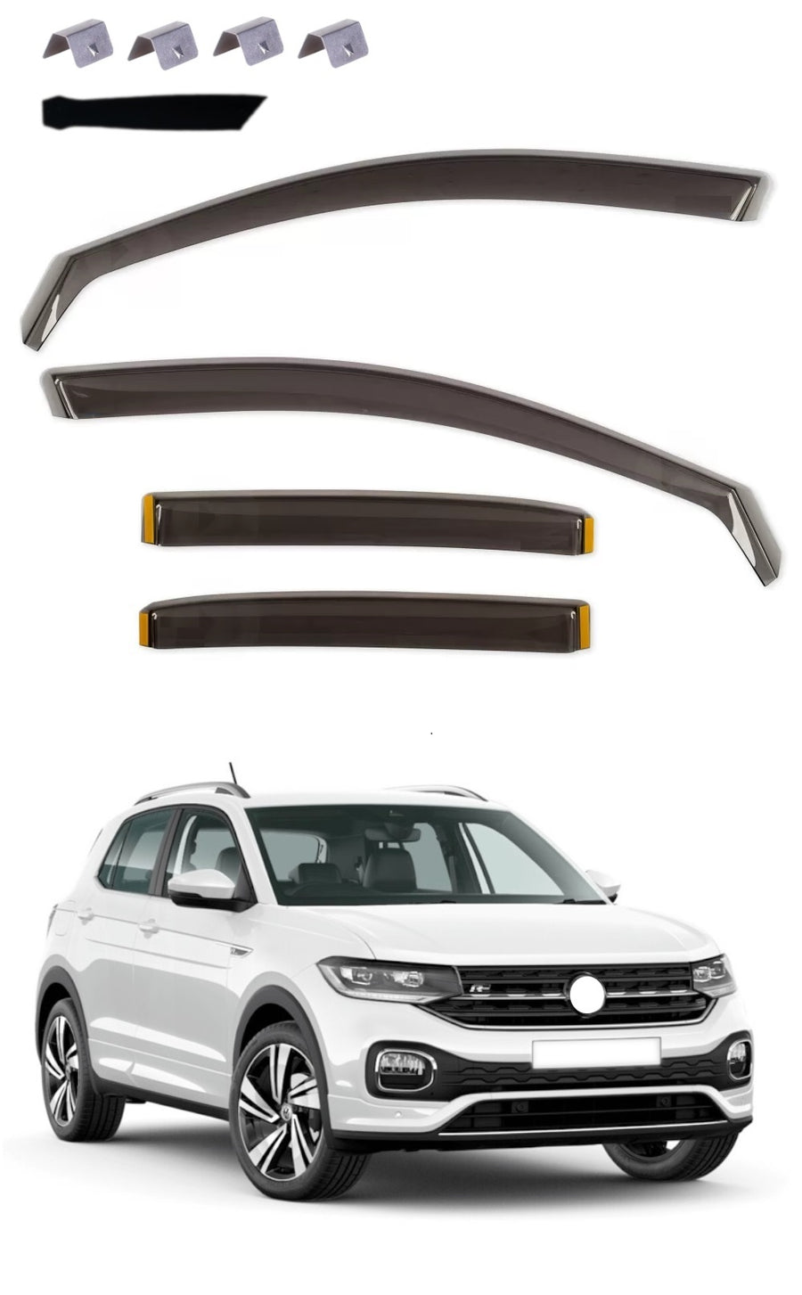 Комплект от 4бр. ветробрани за VW T-CROSS 5D 2019+