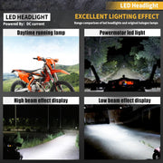 Маска с LED Фар за мотор, мотоциклет Бяла с къси и дълги светлини - Универсален модел за ENDURO / Trail / Streetfighter