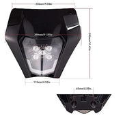 Маска с LED Фар за мотор, мотоциклет Черна с къси и дълги светлини - Универсален модел за ENDURO / Trail / Streetfighter
