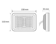 LED бяла задна светлина – габарит с 70 LED диода, 12–24V, опушен