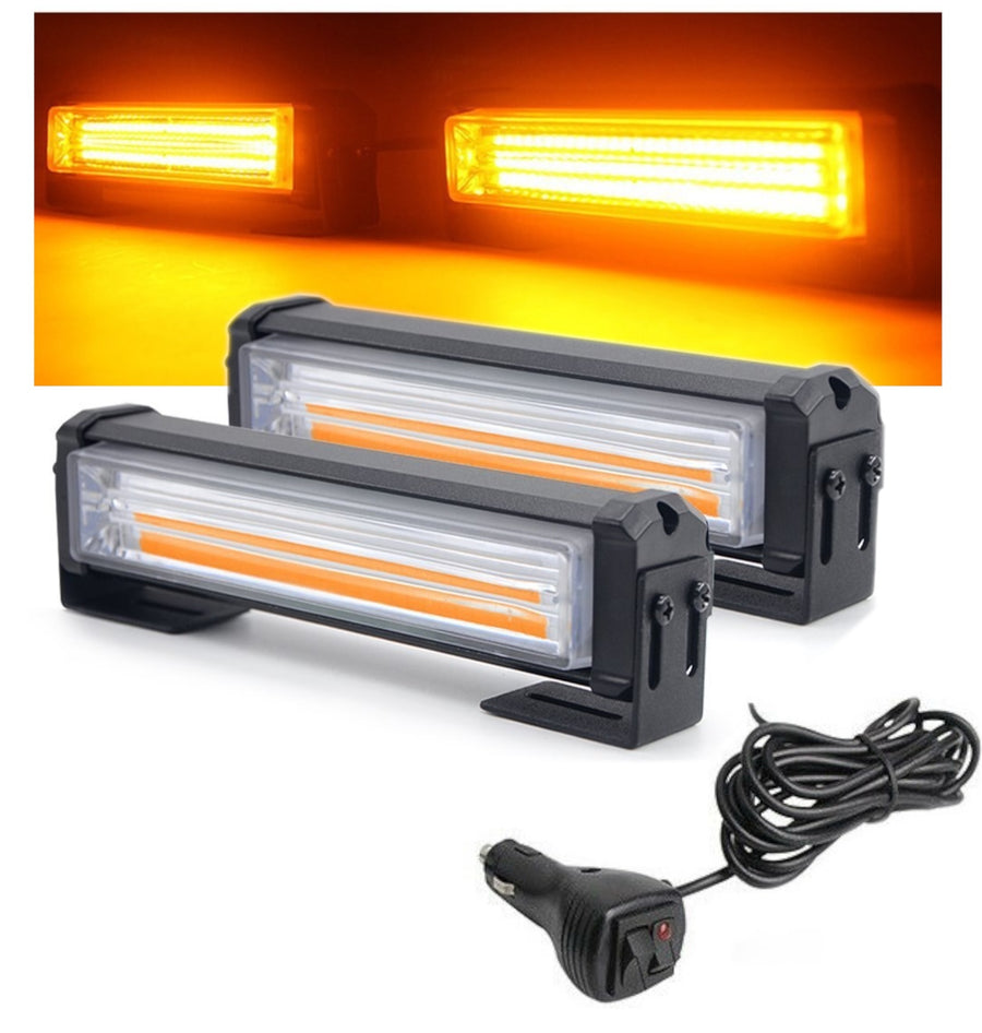 Комплект 2 Броя С Контролер 12.5 cm Сигнална Аварийна Блиц Маяк Led Бар Лампа Пътна Помощ Платформа