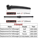 Комплект задна чистачка с рамо и перо 330mm за VW Golf Mk5 Hatchback, Polo, Touran, Golf 5 GTI R32