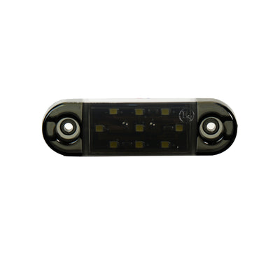 Опушен LED габарит маркер с 9 диода, Бял, 12V-24V, 20см кабел