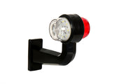 Комплект 2 бр. LED маркери рогчета 12V-24V, бяло-червено - за ремаркета, платформи, камиони и др.