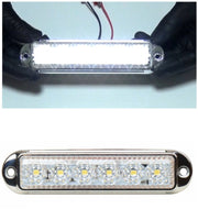 LED Габарит Маркер, 6 диода, хромирана рамка, Бял - 12V-24V