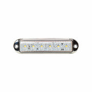 LED Габарит Маркер, 6 диода, хромирана рамка, Бял - 12V-24V