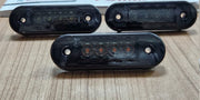 Опушен LED габарит, маркер, токос, Оранжев, 4 диода, 12V-24V - с извит гръб за монтаж на Ролбар, Булбар