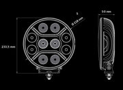 LED + DRL Диоден Халоген Фар Бял Оранжев Габарит Ø 230 мм 12V 24V за джип камион трактор багер земеделски машини и др.