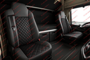 Комплект 1+1 тапицерия от еко кожа за MAN TGX 2015-2020 - черно