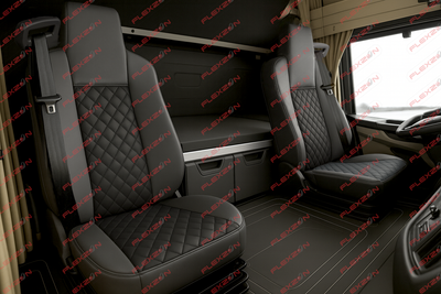 Комплект 1+1 тапицерия от еко кожа за MAN TGX EURO 6 2021+ - черно