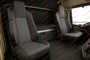 Комплект 1+1 тапицерия от еко кожа за MAN TGX EURO 6 2021+ - сиво-черно