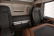 Комплект 1+1 тапицерия от еко кожа за DAF XF 106 2015-2021 - черно