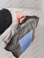 Комплект 1+1 тапицерия от еко кожа за MERCEDES ACTROS MP4 EURO 6 2015-2021 - синьо-черно