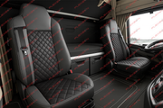 Комплект 1+1 тапицерия от еко кожа за IVECO STRALIS S-WAY 2021 - черно
