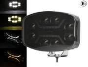 LED Халоген Фар DRL бяла/жълта светлина - Опушен - 12-24V за джип, камион, агротехника и др.